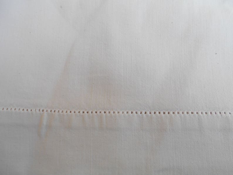 Vintage French Initialed P C Metis sheet with Ladderwork.