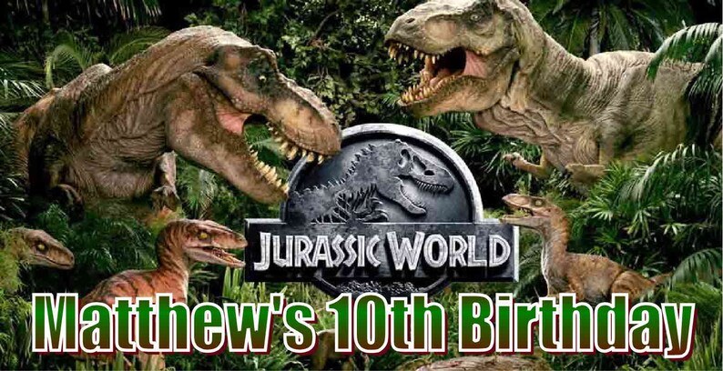 20 Jurassic World Dinosaur Birthday Party Favors Water Bottle Etsy - evento roblox jurasic world como conseguir los 3 objetos del