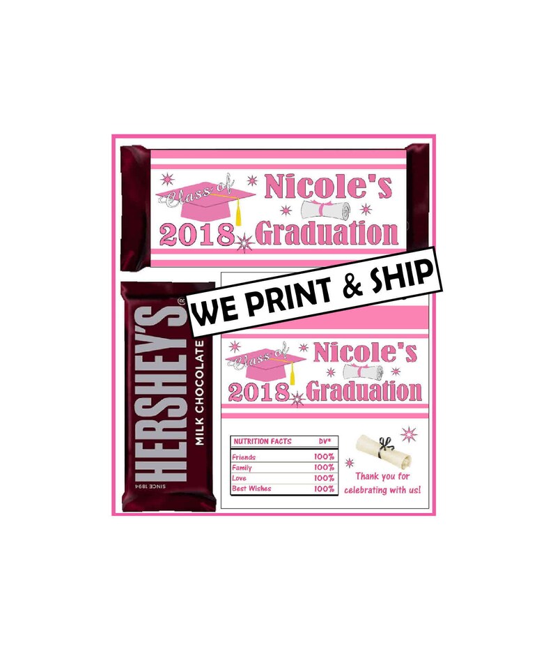 We Print Ship 24 Pink And White Graduation Party Favors Hershey Candy Bar Wrappers Labels Paper Party Supplies Sirba Communication Com We Print Ship 24 Pink And White Graduation Party Favors Hershey Candy Bar Wrappers Labels Paper Party Supplies Sirba Communication Com