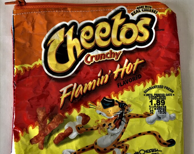 Upcycled Chester Cheetos flamin' Hot Small Clutch Purse Bag Tote