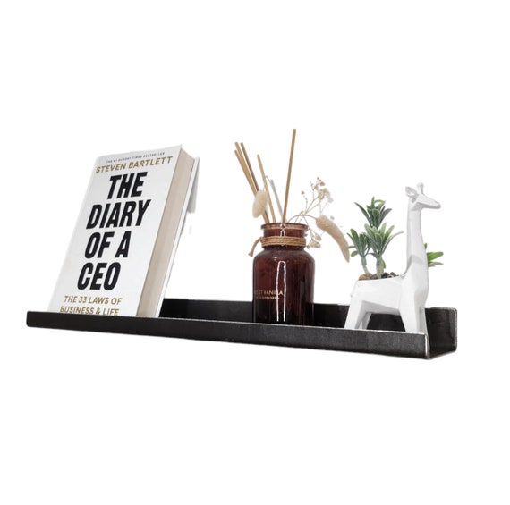 Modern Floating Steel Shelf – Raw Steel Minimalist Wall Shelf – Industrial Metal Display Shelf – UK Made – Free UK Delivery