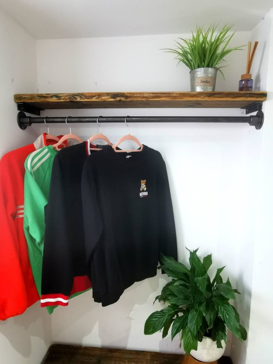 Industrial Clothes Rail – Raw Steel Hanging Rail – Wall-to-wall ...
