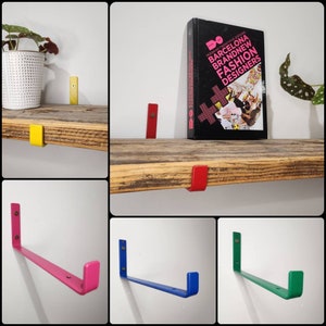 Colourful Steel Shelving Brackets - J Brackets - Heavy Duty - Variety Of Sizes And Colours - Powdercoated - DIY Shelf Bracket