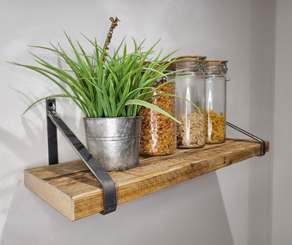 Industrial Triangle Shelving Brackets | Raw Steel Scaffold Shelf Brackets | Heavy Duty Wall Brackets | Handmade UK Storage Hardware