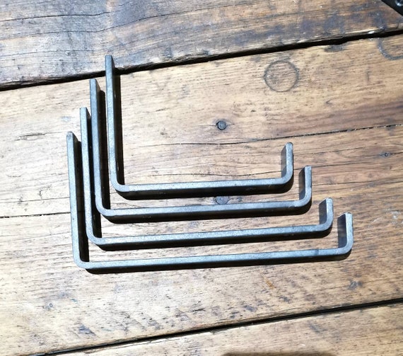 Raw Steel Shelving Brackets - J Brackets - Heavy Duty - Variety Of Sizes - DIY Shelf Bracket