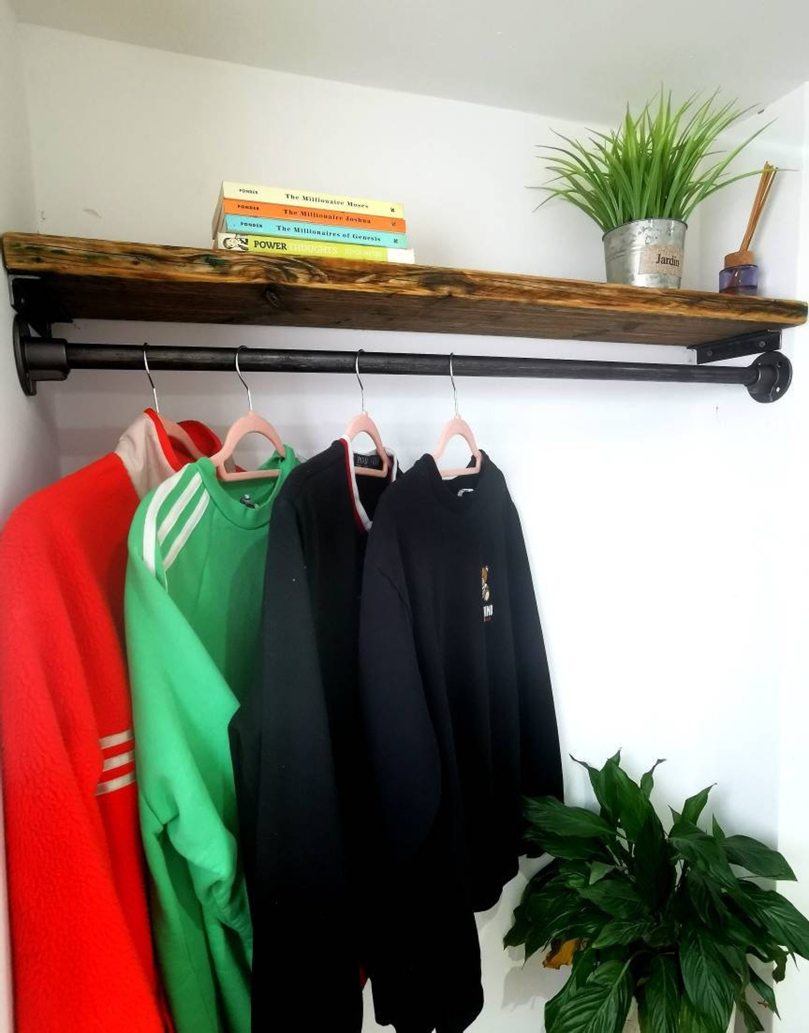 Industrial Clothes Rail – Raw Steel Hanging Rail – Wall-to-wall ...
