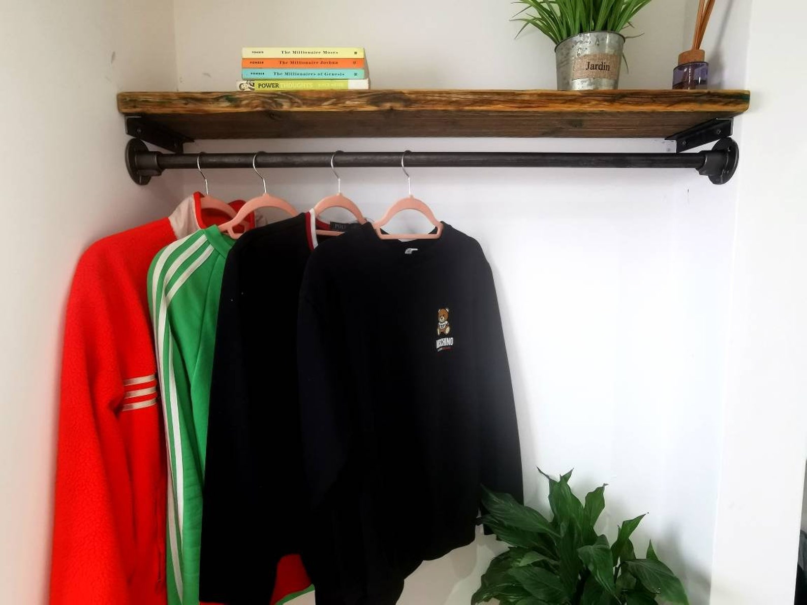 Industrial Clothes Rail – Raw Steel Hanging Rail – Wall-to-wall ...