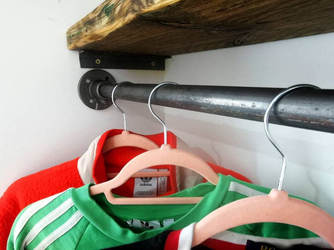 Industrial Clothes Rail – Raw Steel Hanging Rail – Wall-to-wall ...