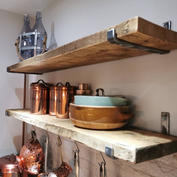 Industrial Scaffold Shelf Brackets – Heavy Duty Raw Steel – Wall Shelf Supports – UK Made – Free UK Delivery