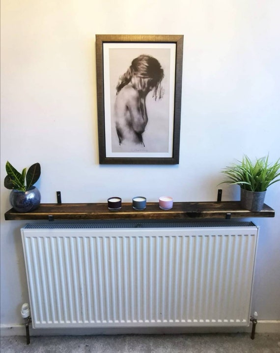 Rustic Radiator Shelf / Cover - 15cm Shelf with Heavy Duty J Brackets - Console Table - Next Day Dispatch