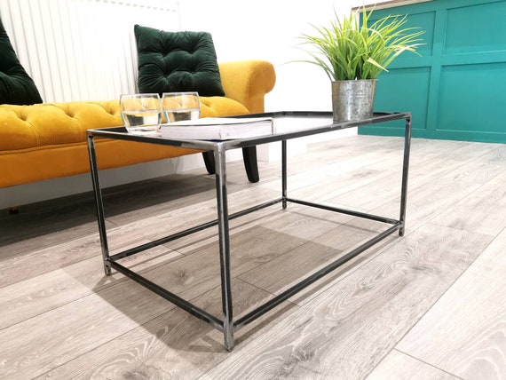 Super Modern Steel Coffee Table - Industrial Metal Coffee Table - Raw Steel Table - Handmade