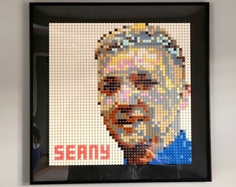 Retrato personalizado de ladrillo de construcción - Enmarcado - Retratos