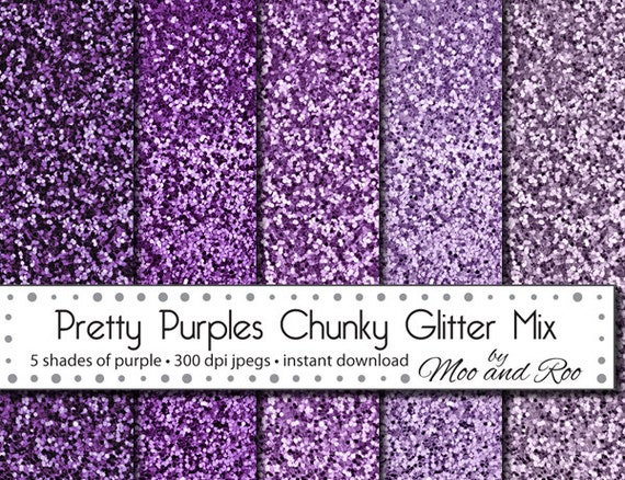 Items similar to Printable Purple Glitter Paper Pack, Chunky Glitter ...