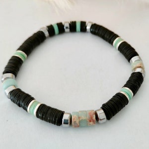 Men&#39;s surf bracelet /Trendy pearl bracelet for men /Men&#39;s bracelet semi-precious stones / Gift for men