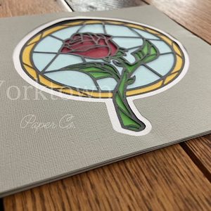 Rosa de vidrio de colores SVG, SVG de capas, SVG de rosa, SVG de Cricut, SVG de silueta, 3D