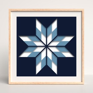 3D Lone Star Barn Quilt SVG Template: Paper Craft (Digital Download)