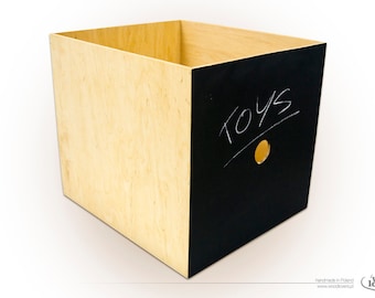 EXPECTIT CHALK - boîte en bois / insert pour étagère / armoire ikea expedit kallax
