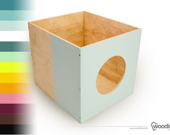 EXPECTIT CAT 1/2 - scatola in legno / inserto per scaffale / mobile ikea expedit kallax