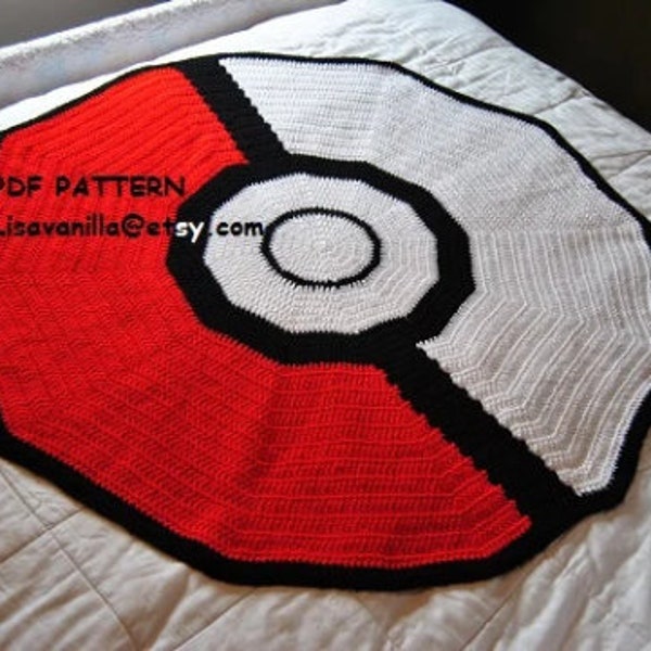 Pokeball Blanket Crochet PATTERN/ PDF Download Pattern