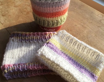 Coffee or Tea Cozies/ Coffee or Tea Sleeve/ Earth Friendly No Litter/ Set of 3