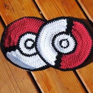 PDF download of Pokeball  Dishcloth to crochet