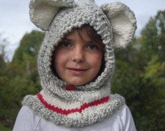 Sock Monkey Hood Knitting Pattern only -PDF Download