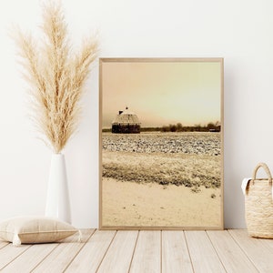 Photography Gift, Rustic Round Barn Photo, Farm Photography, Farmhouse Wall Decor, Printable Wall Art, Instant Digital Download, Winter Farm