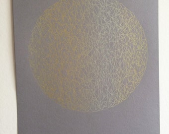 Fragmentierter Stern - Lavendelgrau - Gold & Silber Siebdruck