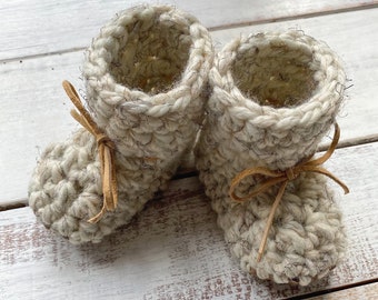 Baby Booties x Cozy Wool Slipper Boots x Sherpa Lining x Leather Sole x Moccasins x The Baby Mocc Boot