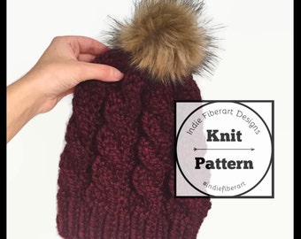 DIY KNITTING PATTERN x Slouchy Cable Hat x The Victoria Beanie