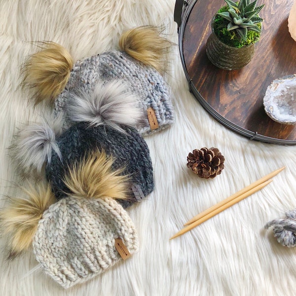 3-Pack Women's Beanie With Pom Pom – Soft Acrylic Knit Winter Hats, One Size Fits All, Multiple Colors - View #11