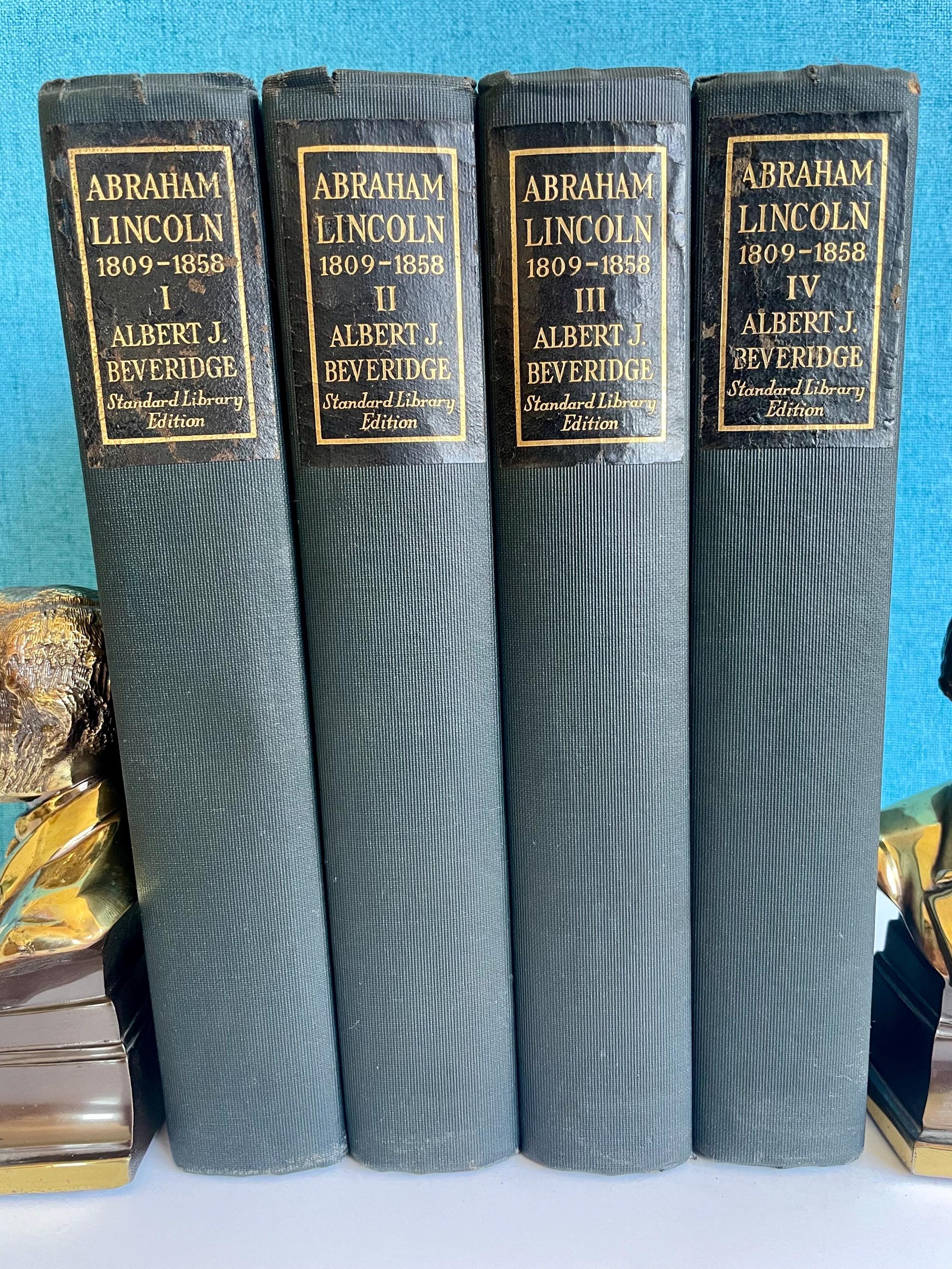ABRAHAM LINCOLN 1809 - 1858 Standard Library Edition Hard Cover Four Volume Book Set
