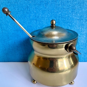 Vintage Brass 3 Footed Smudge Pot Firestarter Cauldron With Pumice Wand And Lid