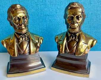 Abraham Lincoln Presidential Brass Book Ends