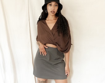 Vintage 90s Gray A Line Skirt