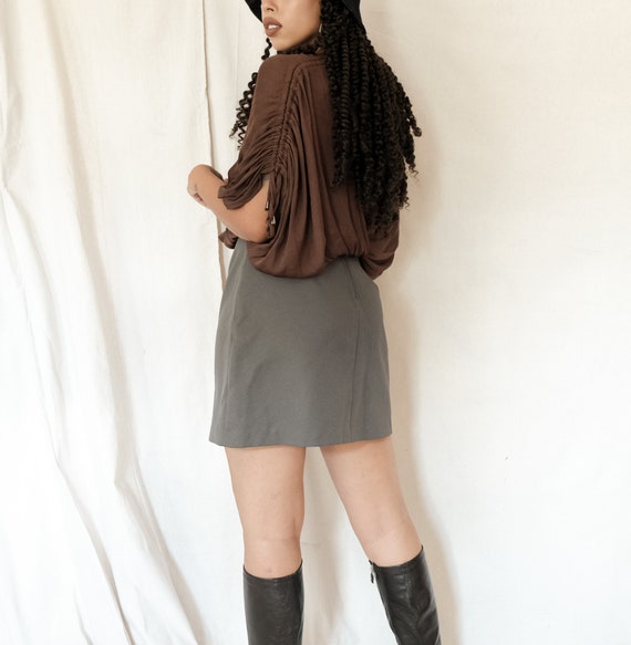 Vintage 90s Gray A Line Skirt - image 4