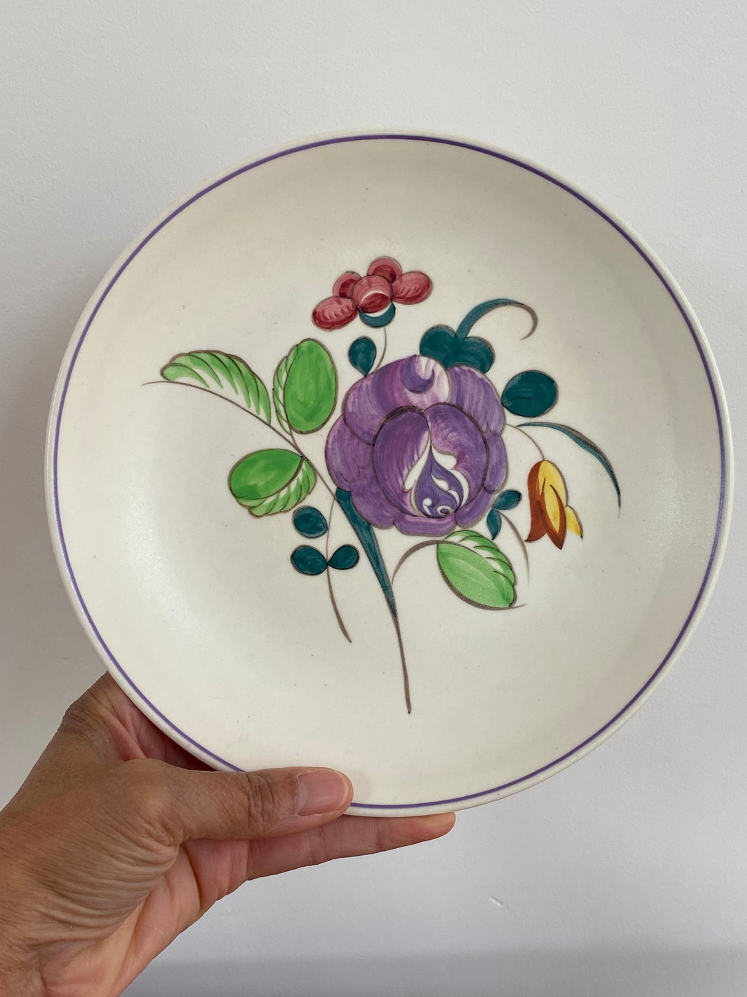 Vintage Poole Pottery Decorative Plate Hand Painted Signed Etsy