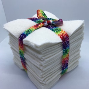 50 Pieces - 5”Pellon Natural Cotton Batting Squares, 5”x 5” Batting Squares for Rag Quilting, Batting Squares, Potholders, Rag Quilt Batting