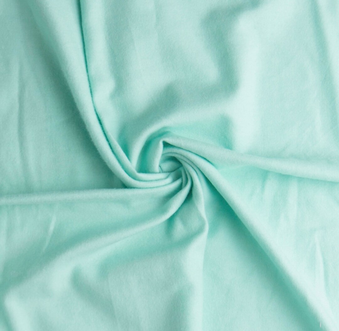 Solid Aqua Sky Comfy Cozy Cotton Flannel Fabric, Aqua Sky Flannel