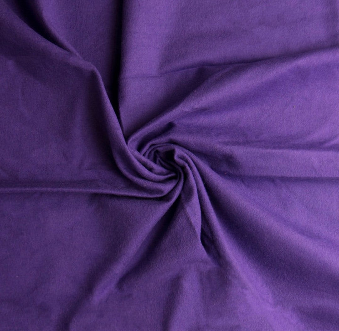 Solid Purple Cotton Flannel Fabric Purple Comfy Cozy Flannel Fabric for