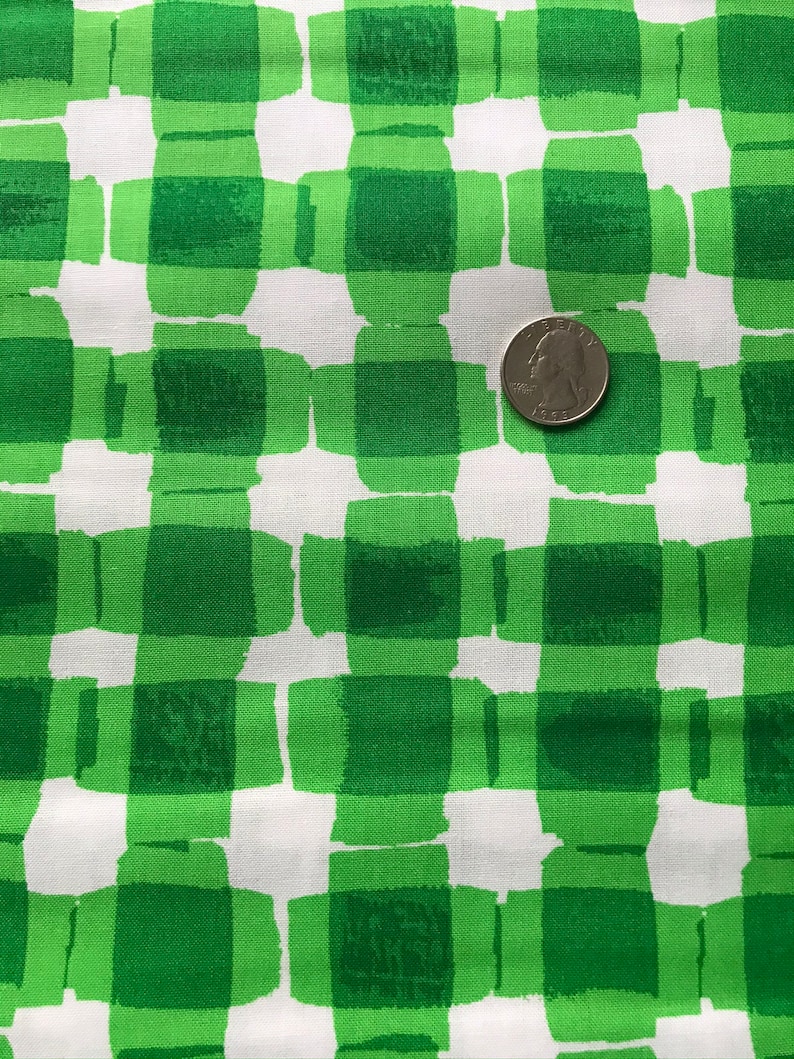 \u201cMad for Melon\u201ddesigned by Maria Kalinowski KANVAS in Association with Benartex Pattern #MOD Gingham-C6326 Mad for Melon Cotton Fabric