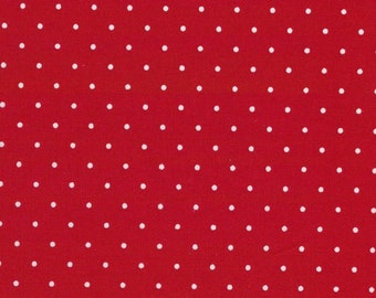 Tela de algodón roja con lunares - Tela de algodón precortada con lunares rojos