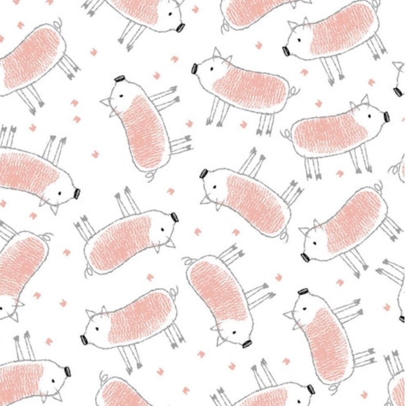 Fence Cotton Nursery Flannel Fabric Coral Crafts Gray Whimsy Animals Sheep for Quilting Nursery Flannel Fabric Teal Farm