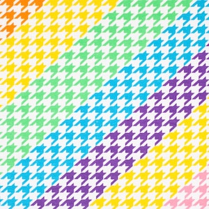 Rainbow Houndstooth Diagonal Super Snuggle Cotton Flannel Fabric OR Houndstooth Rainbow Precut Flannel Fabric