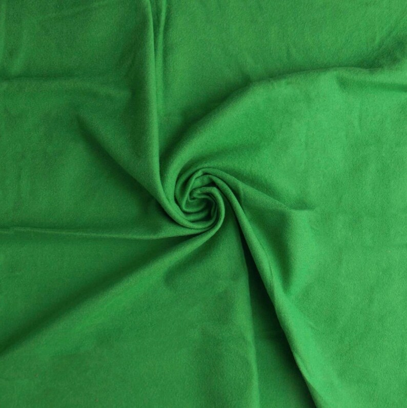 Solid Green Comfy Cozy Cotton Flannel Fabric Etsy