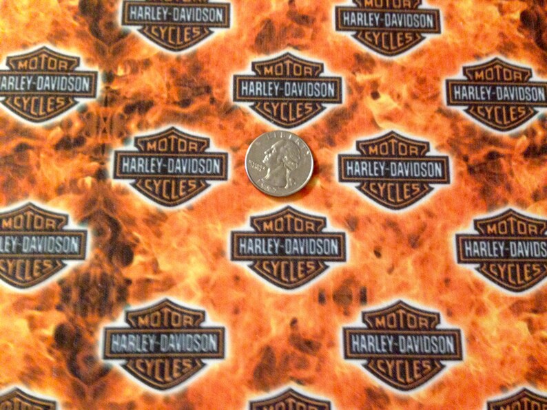 XL Cotton Blend Fabric FQ HarleyDavidson Motor Cycles Etsy