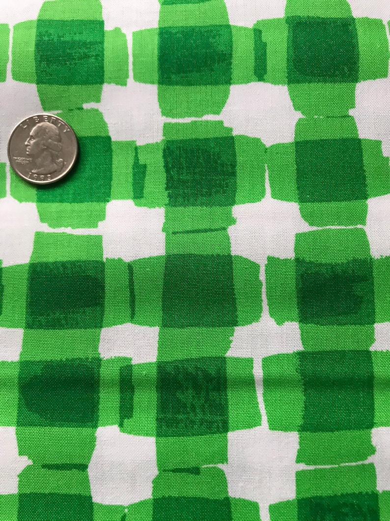 \u201cMad for Melon\u201ddesigned by Maria Kalinowski KANVAS in Association with Benartex Pattern #MOD Gingham-C6326 Mad for Melon Cotton Fabric