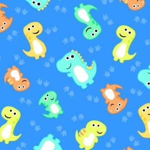 Baby Dinosaurs on Blue Flannel Fabric, Dinosaur Fabric, Novelty Fabric, Dinosaur Flannel Quilting Fabric, Dinosaur, Dino Fabric,  Dinosaur