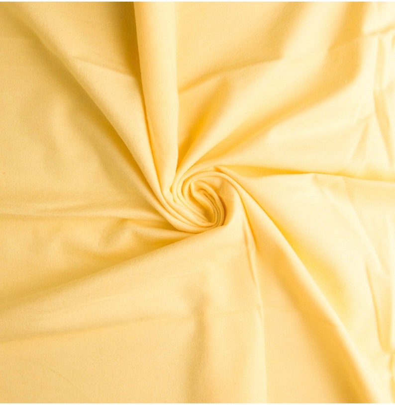 Yellow Flannel Fabric Yellow Comfy Cozy Solid Yellow Cotton Etsy