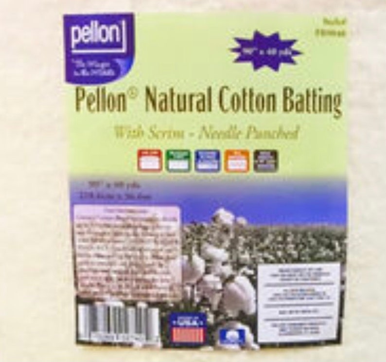 K&ouml;nnte beinhalten: Pellon Natur-Baumwollwatte mit Serene Needle Punched, 30" x 40" (76 cm x 102 cm), 218 g/m&sup2;, 100% Baumwolle, wei&szlig;e Watte zum Quilten, f&uuml;r Bastelarbeiten und Heimtextilien.